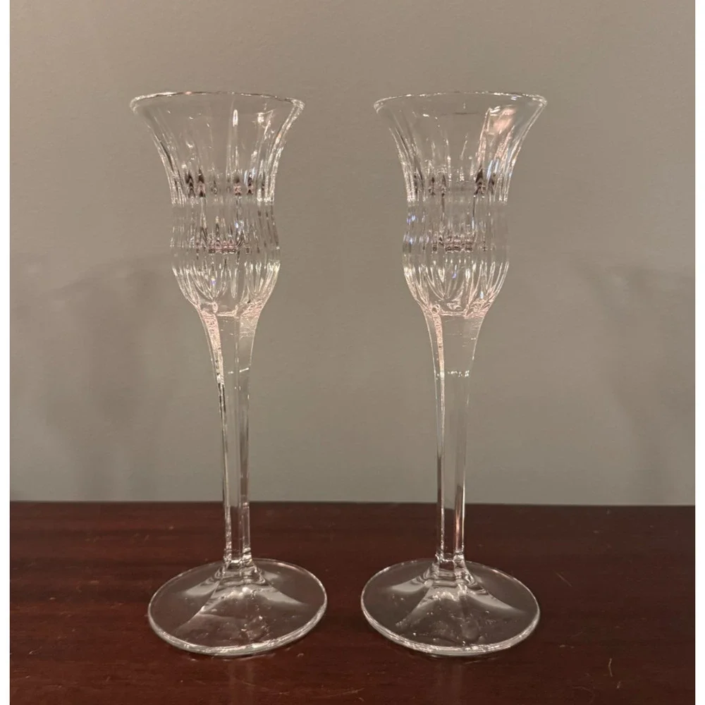 Mikasa Icicles Crystal Candle Holders 7.75